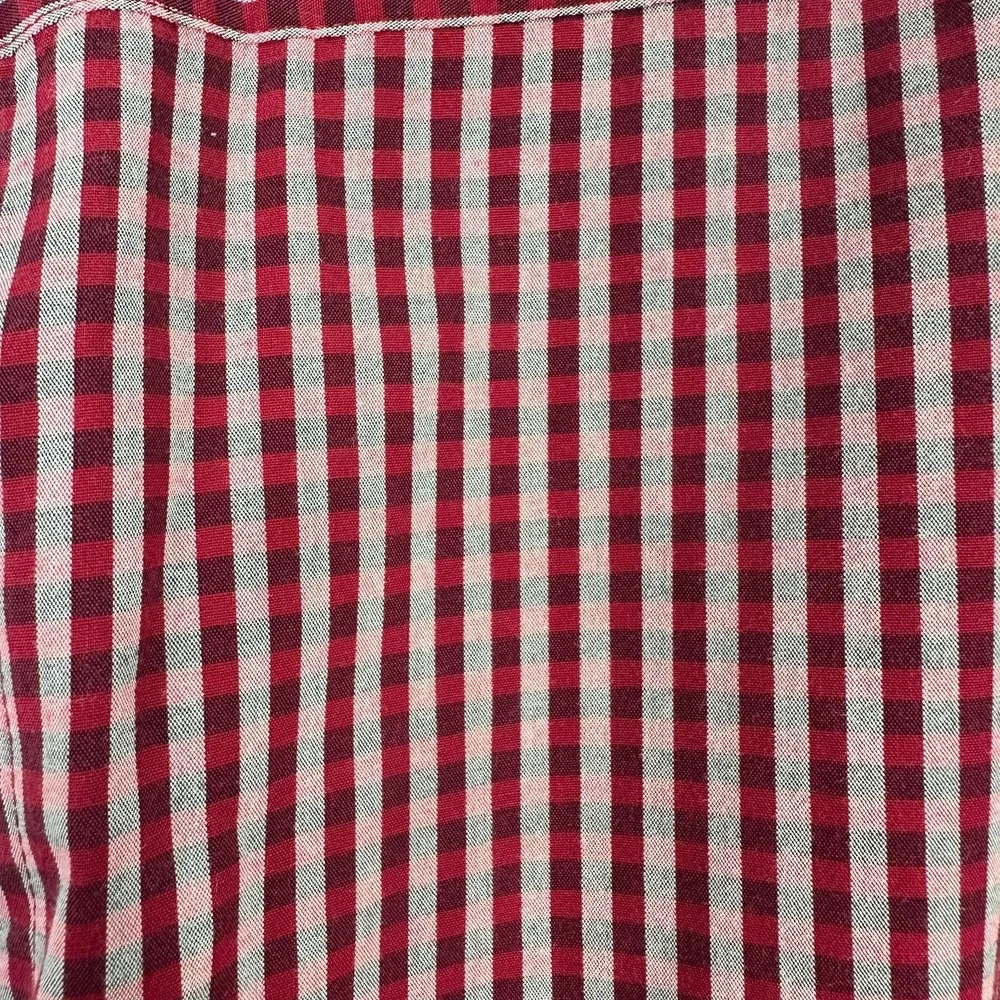 Banana Republic Shirt Mens L Burgundy Check Preppy Academia Quiet Luxury‎ Cotton